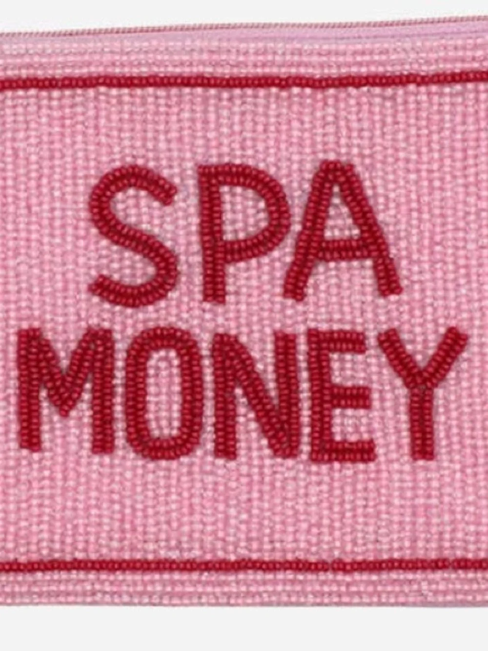Nu Shuz Key West Hand-Beaded ‘ Spa Money ' Pink Red Clutch Coin Pouch